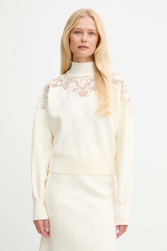 Свитер Twinset аппликация бежевый 252TP3406