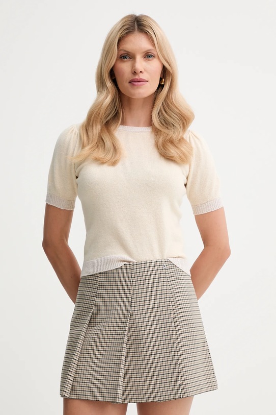 Вовняний светр Twinset тонкий бежевий 252TP3581