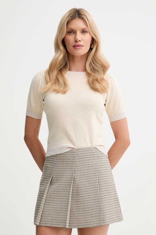 Шерстяной свитер Twinset тонкий бежевый 252TP3581