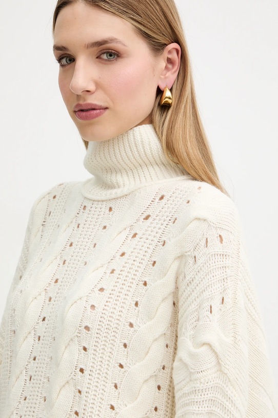 Twinset sweter z wełną beżowy 252TT3101