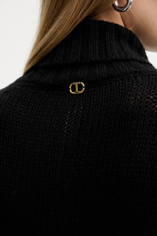 Twinset sweter z dodatkiem wełny 252TT3424 czarny