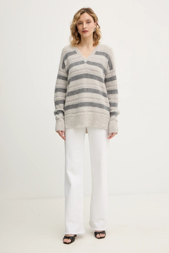 Свитер с добавлением шерсти Twinset 252TT3072 серый AW25