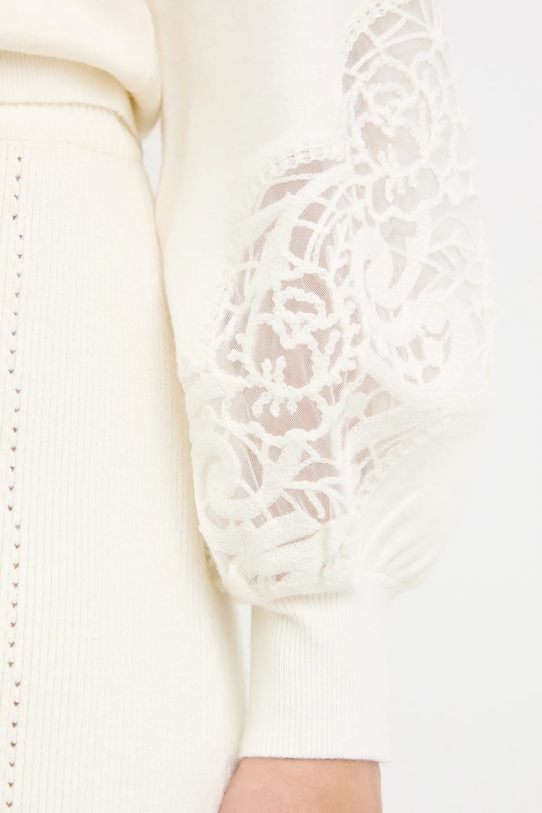 Twinset sweter z domieszką wełny 252TT3440 beżowy