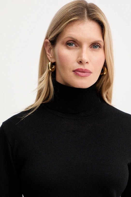 Twinset sweter z dodatkiem wełny czarny 252AT3102