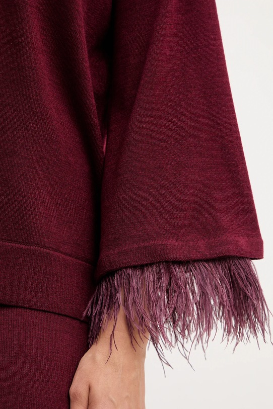 Twinset sweter z dodatkiem wełny 252LL3FAA bordowy
