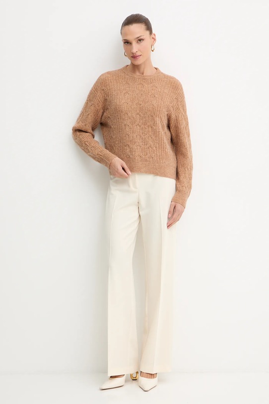 Twinset pulover din amestec de lână 252LL3HCC maro AW25