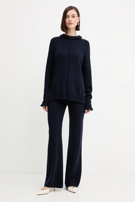 Twinset sweter z wełną 252TT3350 granatowy AW25
