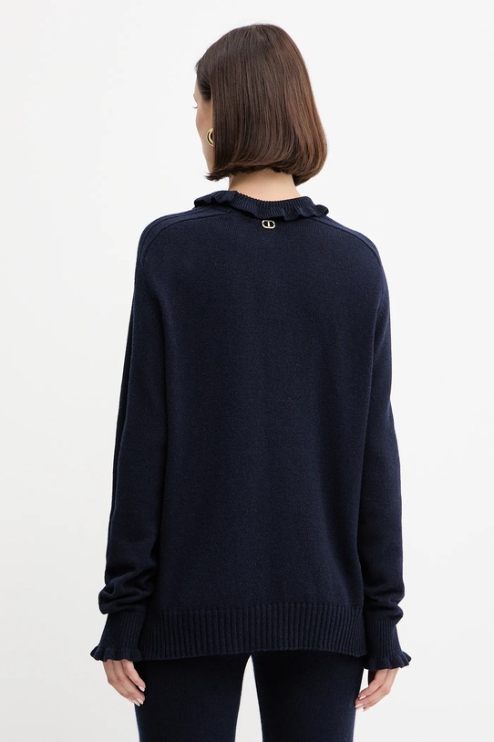 Odzież Twinset sweter z wełną 252TT3350 granatowy