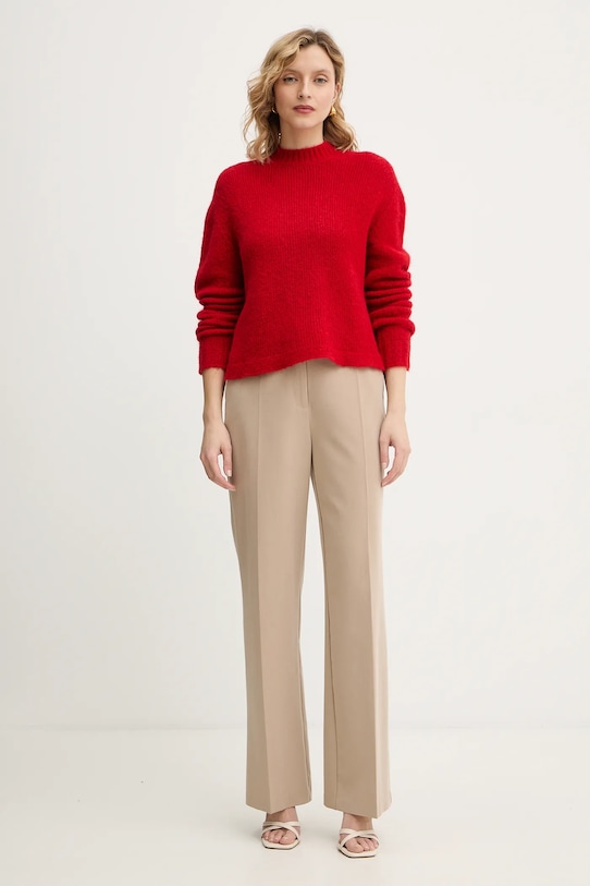 Twinset sweter z wełną 252TT3136 czerwony AW25