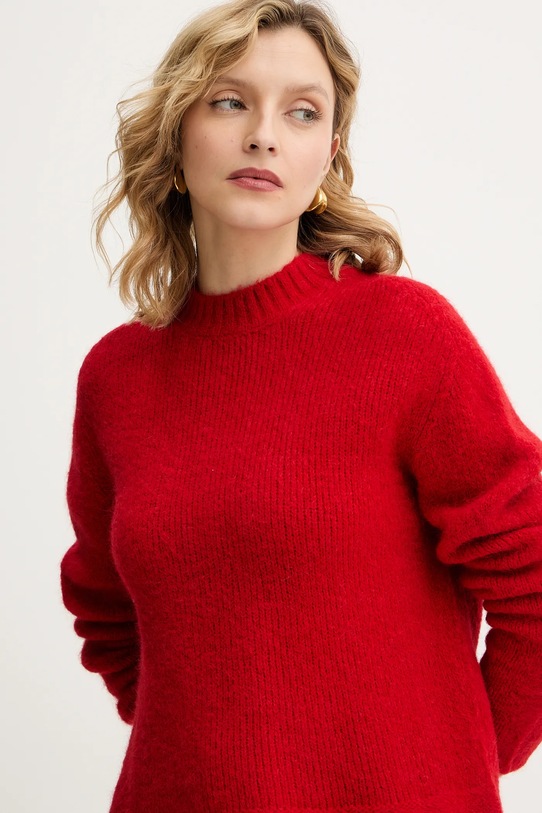 Twinset sweter z wełną czerwony 252TT3136