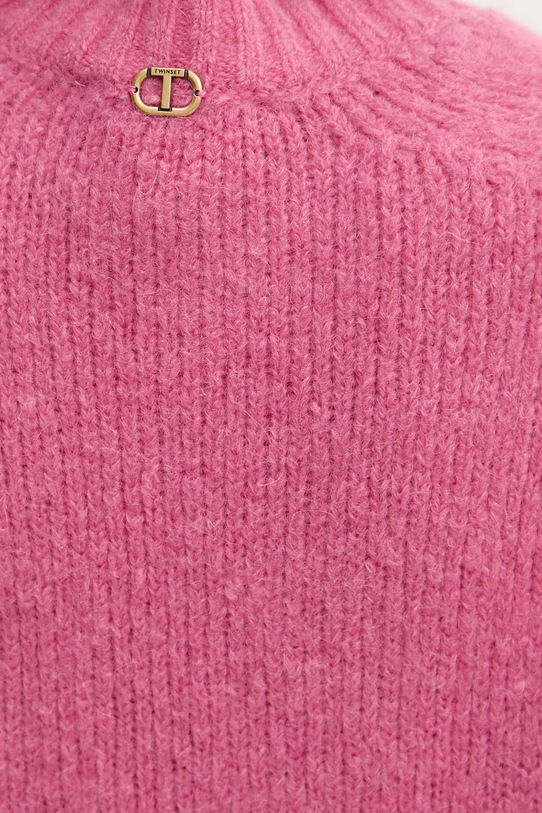 Twinset sweter z wełną 252TT3136 różowy