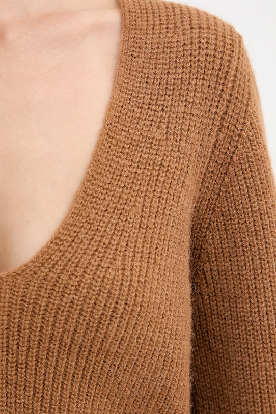 Vlněný svetr Twinset 252TT3062 hnědá