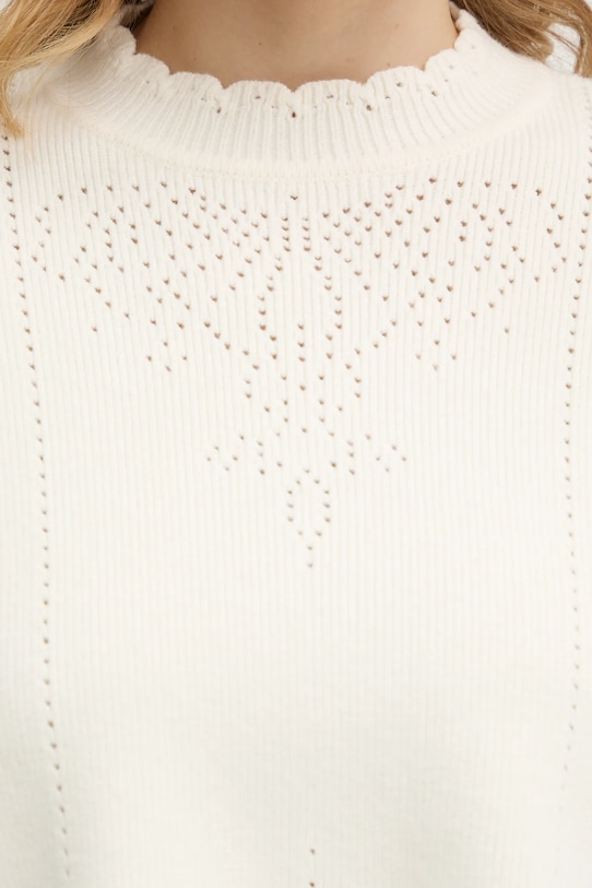 Twinset sweter z domieszką wełny 252TT3210 beżowy