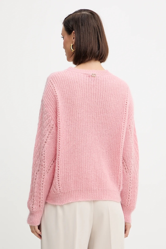 Odzież Twinset sweter z wełną 252TT3201 różowy