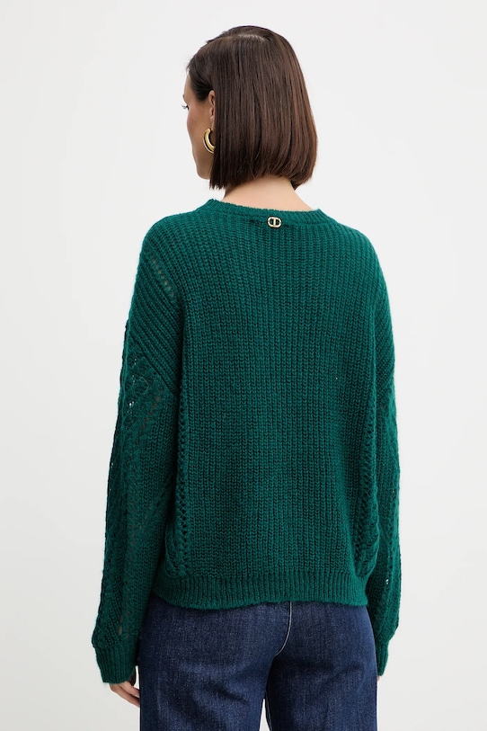 Odzież Twinset sweter z wełną 252TT3201 zielony