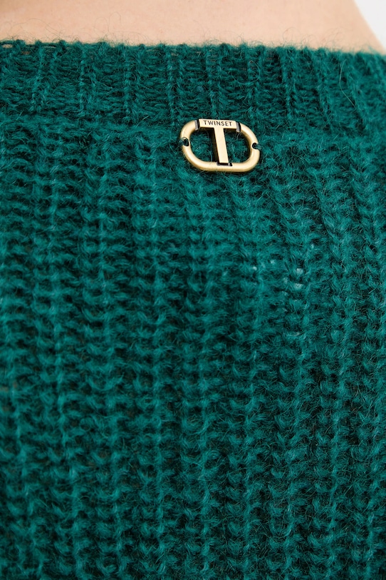 Twinset sweter z wełną 252TT3201 zielony