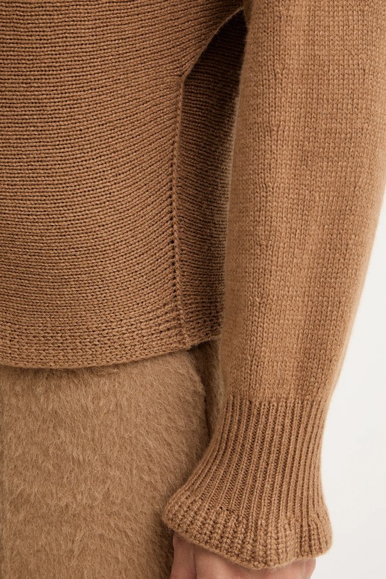 Twinset sweter z dodatkiem wełny 252TT3353 brązowy