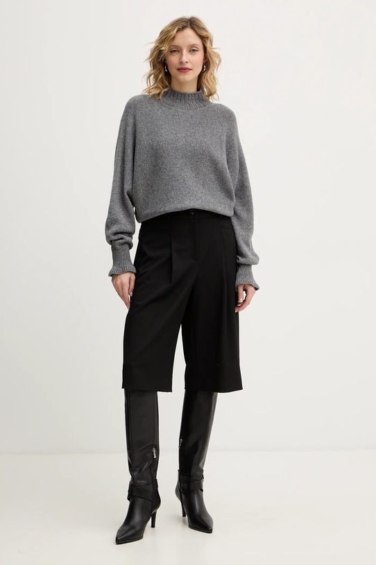 Twinset sweter z dodatkiem wełny 252TT3353 szary AW25