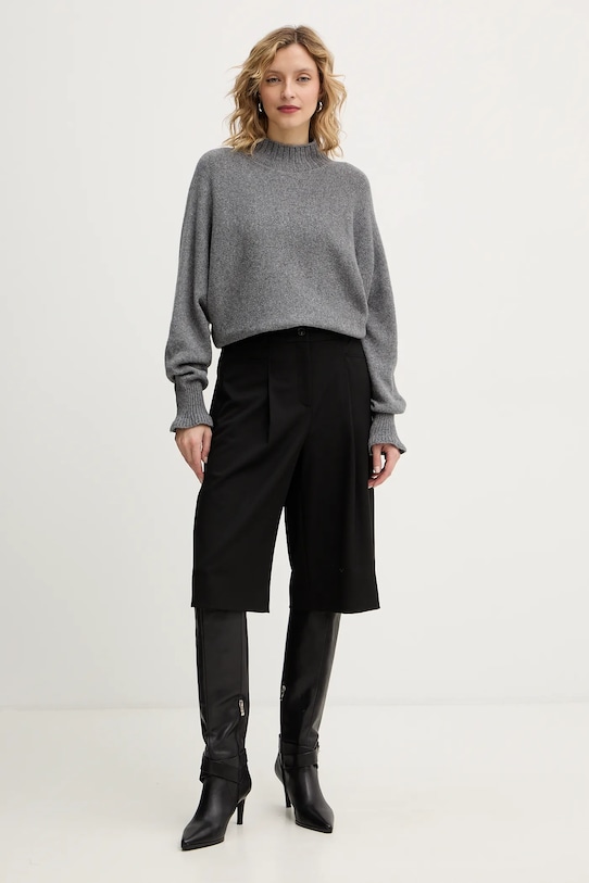 Twinset sweter z dodatkiem wełny 252TT3353 szary AW25