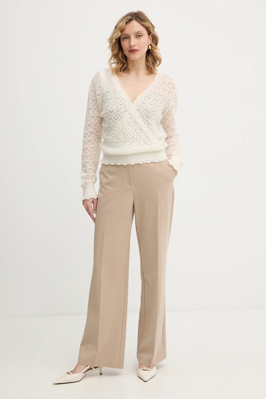 Twinset sweter z dodatkiem moheru 252TT3200 beżowy AW25