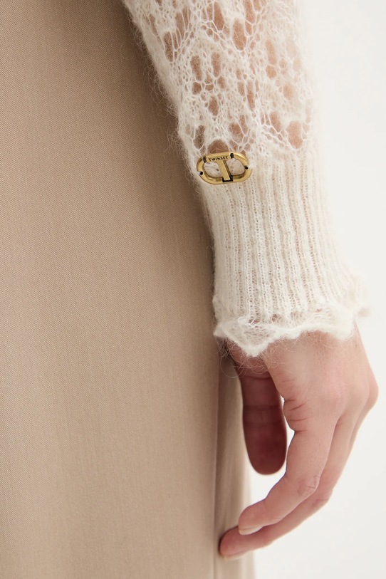 Twinset sweter z dodatkiem moheru 252TT3200 beżowy