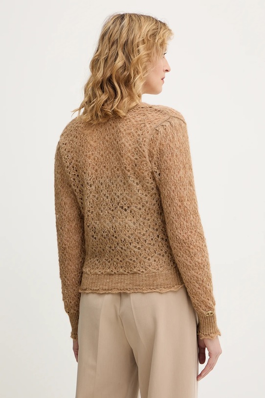 Odzież Twinset sweter z dodatkiem moheru 252TT3200 beżowy