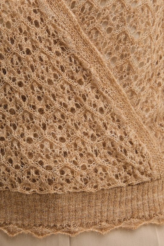 Twinset sweter z dodatkiem moheru 252TT3200 beżowy