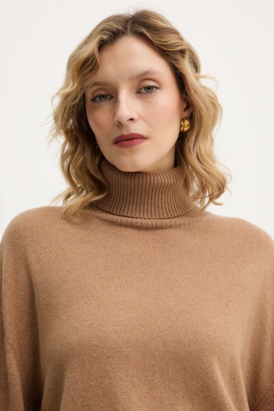 Twinset sweter kaszmirowy brązowy 252TT3533