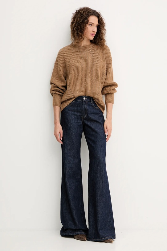 Пуловер с вълна Twinset 252TT3461 кафяв AW25