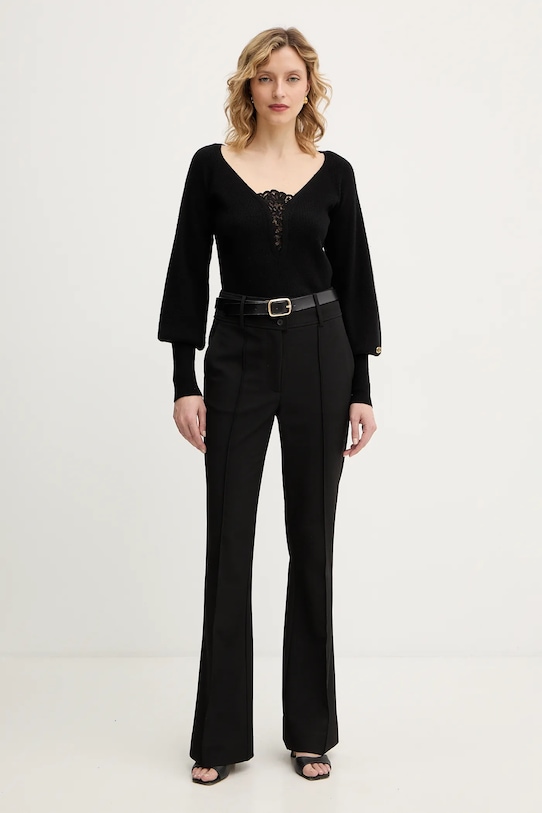 Twinset sweter z dodatkiem wełny 252TT3392 czarny AW25