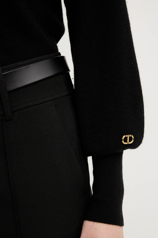 Twinset sweter z dodatkiem wełny 252TT3392 czarny