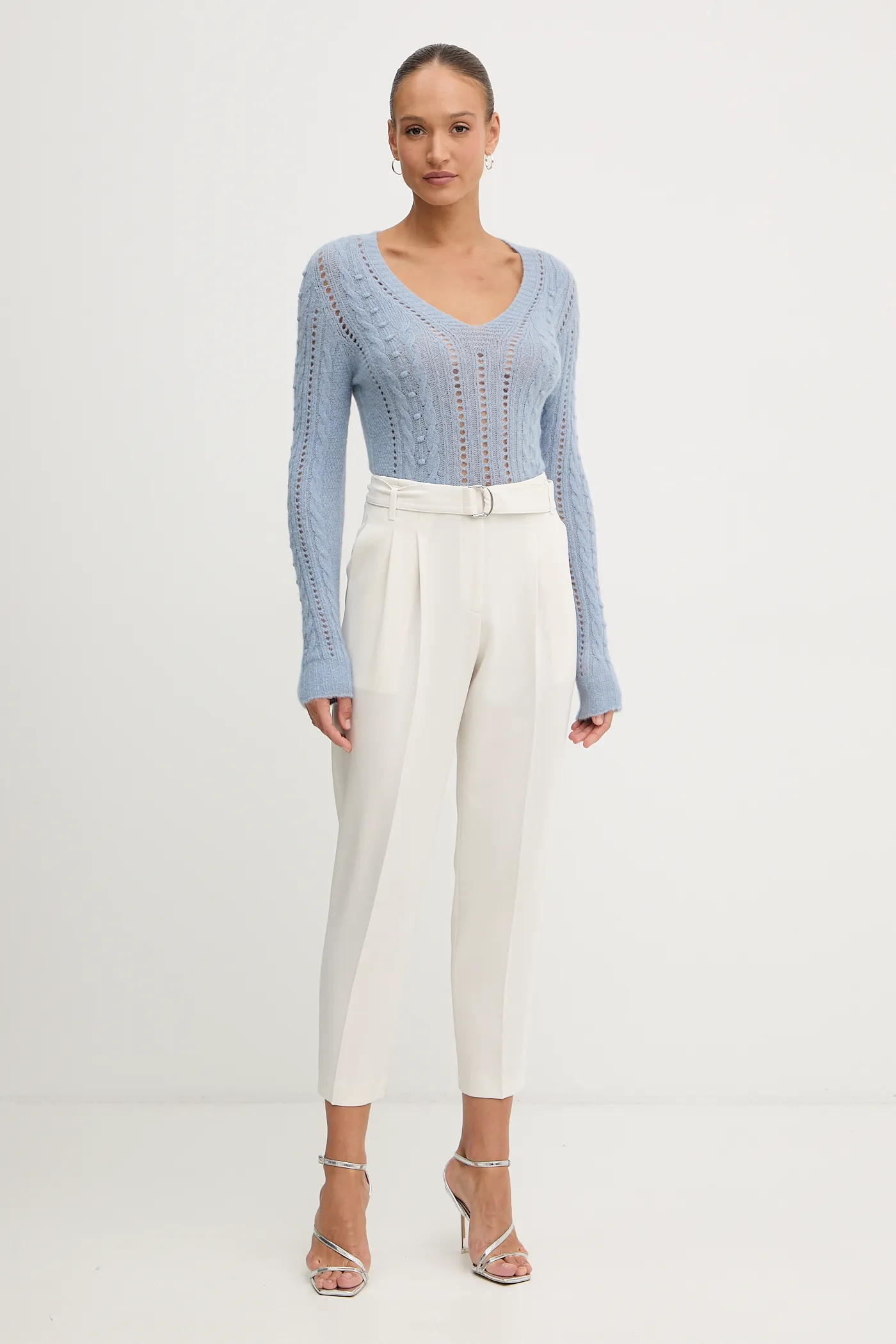 Светр із додаванням вовни Twinset 252TT3137 блакитний AW25