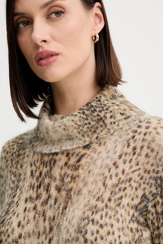 Twinset sweter z wełną beżowy 252TT3490