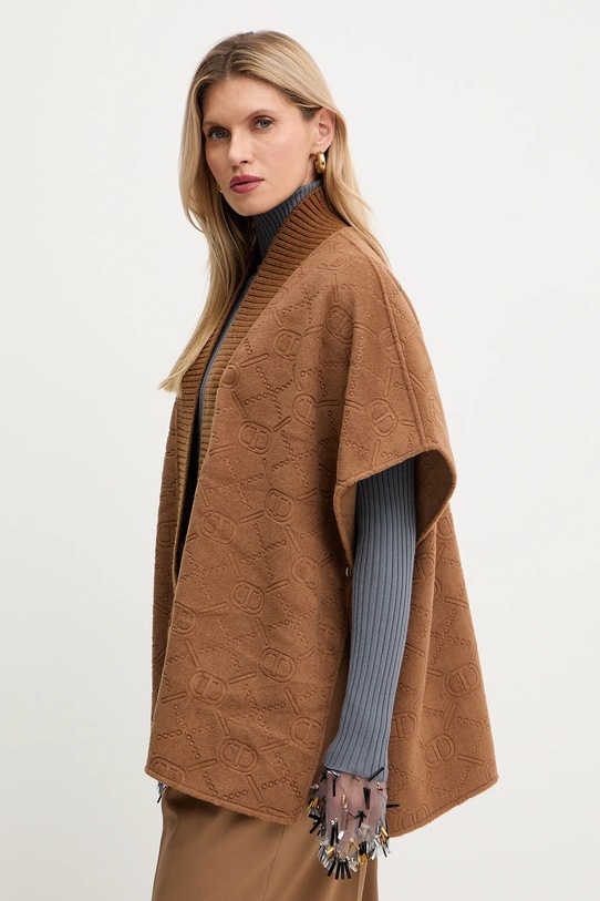 Twinset poncho brązowy 252TO5420
