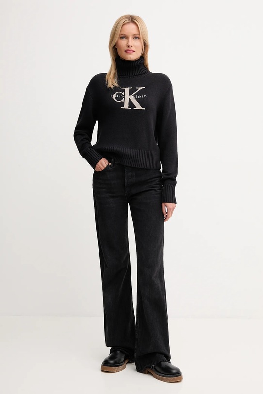 Calvin Klein Jeans sweter LV047D354G czarny AW25