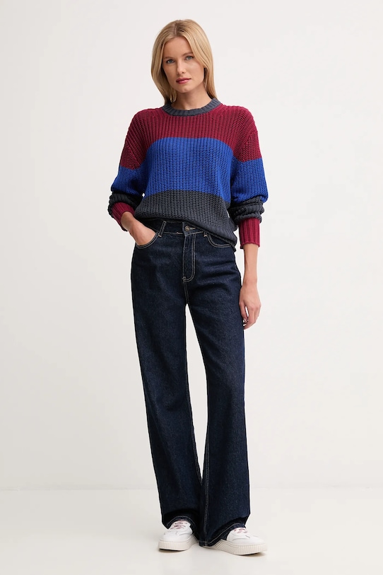 Calvin Klein Jeans sweter bawełniany LV047D302G granatowy AW25