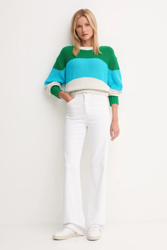 Calvin Klein Jeans sweter bawełniany LV047D302G zielony AW25