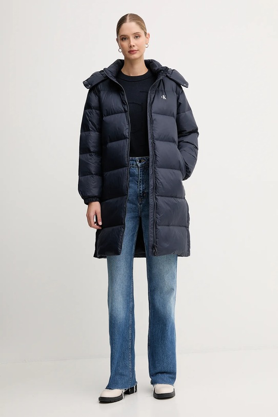 Calvin Klein Jeans sweter bawełniany LV047D304G granatowy AW25
