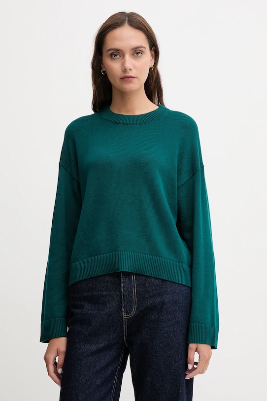 Calvin Klein Jeans sweter bawełniany bawełna turkusowy LV047D305G