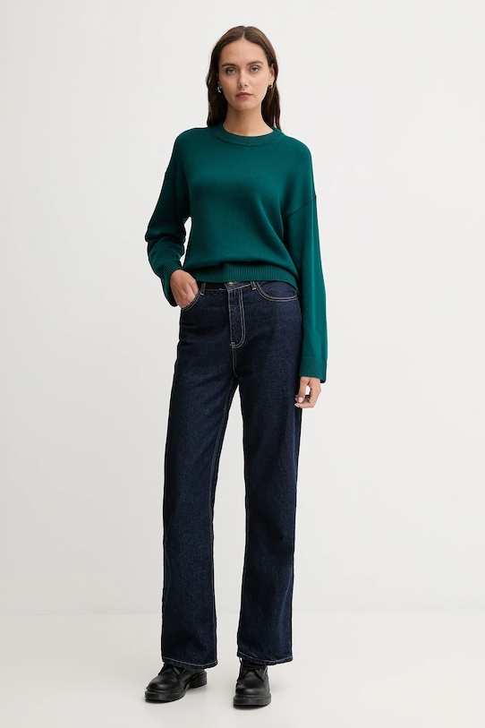 Calvin Klein Jeans sweter bawełniany LV047D305G turkusowy AW25