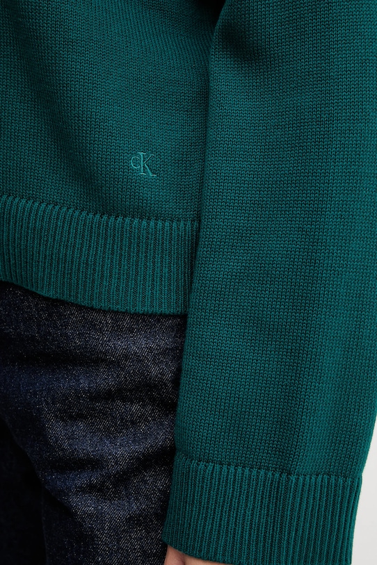 Calvin Klein Jeans sweter bawełniany LV047D305G turkusowy
