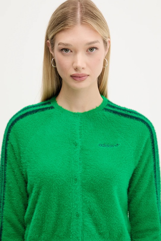 Kardigán adidas Originals Fluffy Cardigan zelená JW5177