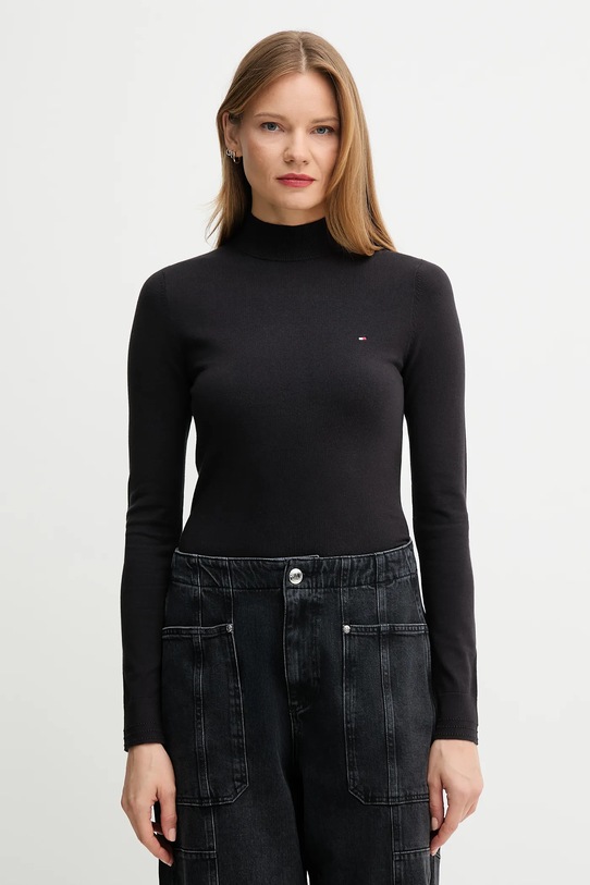 Sveter Tommy Hilfiger okrúhly čierna WW0WW47462