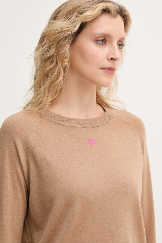 MAX&Co. sweter wełniany brązowy 2528366014200