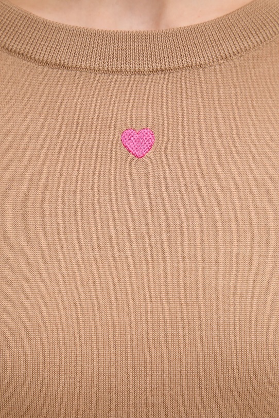 MAX&Co. sweter wełniany 2528366014200 brązowy