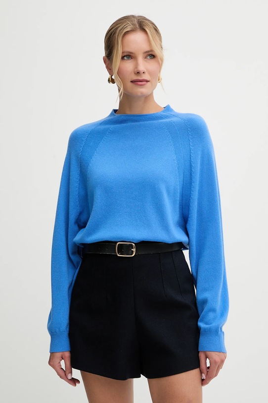 MAX&Co. sweter wełniany okrągły niebieski 2526366024200