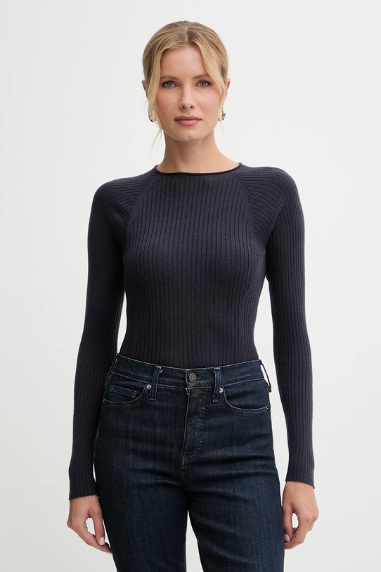 MAX&Co. sweter wełniany wełna granatowy 2526366134200