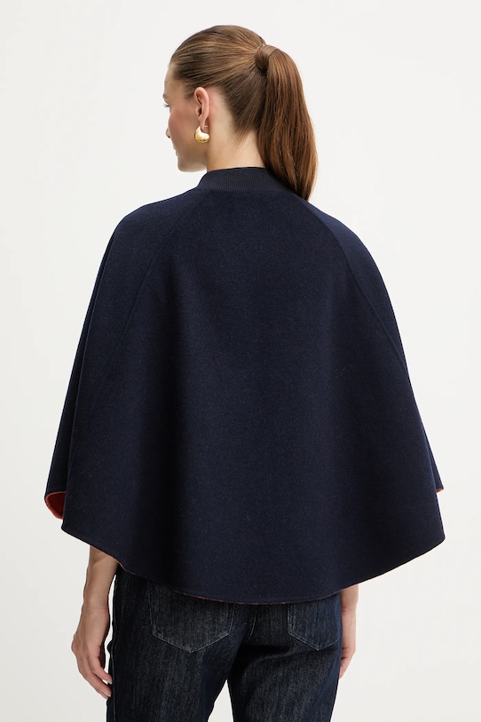 MAX&Co. poncho dwustronne z dodatkiem wełny granatowy 2526736037200