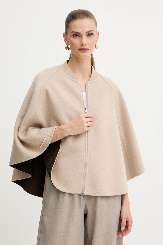 MAX&Co. poncho dwustronne z dodatkiem wełny 2526736037200 beżowy