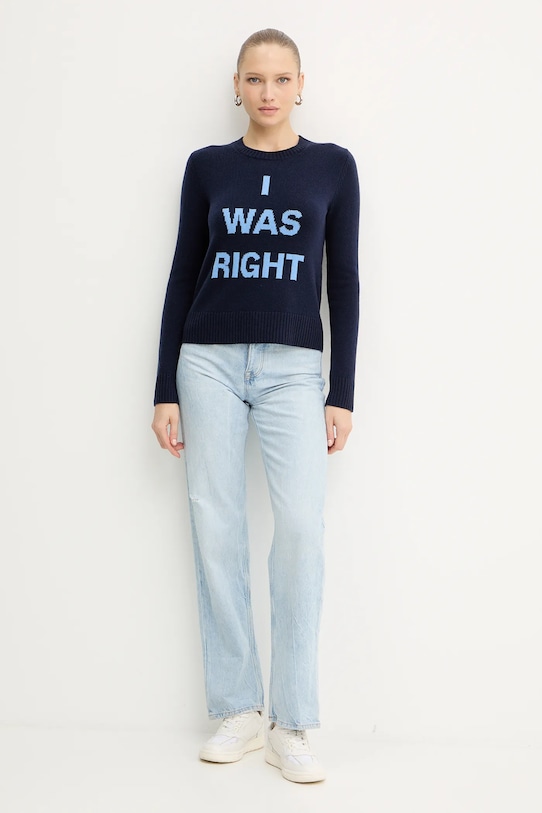 MAX&Co. sweter wełniany 2528366032200 granatowy AW25